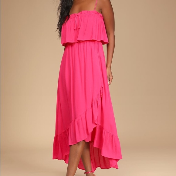 Hot Pink Midi Dress (NWT) - Picture 2 of 9